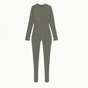 KHY x Entire Studios  LONG SLEEVE FOOTED CATSUIT | DUSTY OLIVE - XS